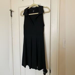 Black Skater Collared Dress